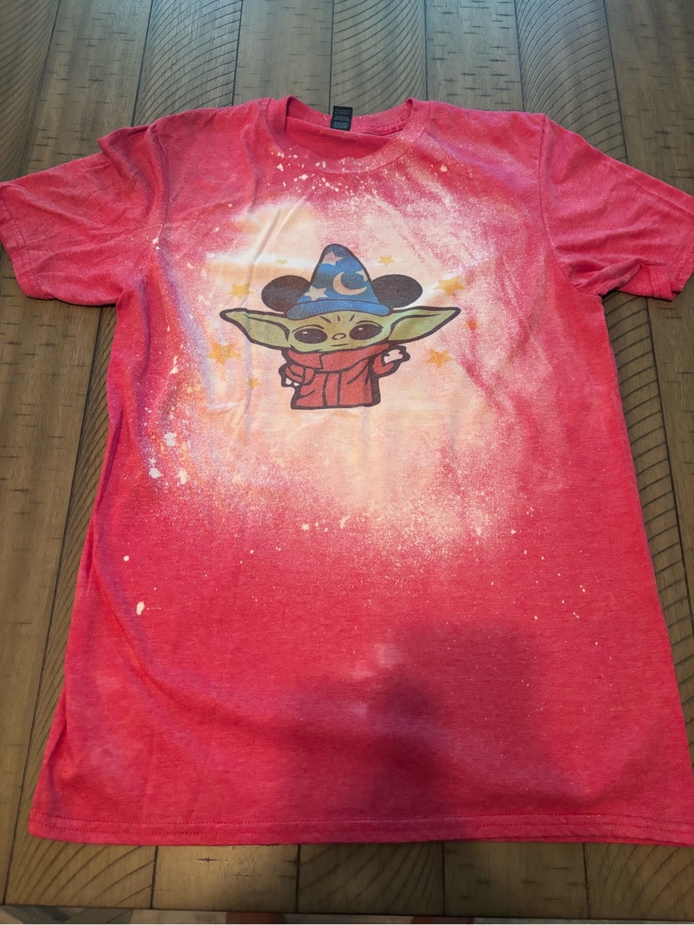 Disney Red Short Sleeve Tee with Baby Yoda Fantasia Mickey